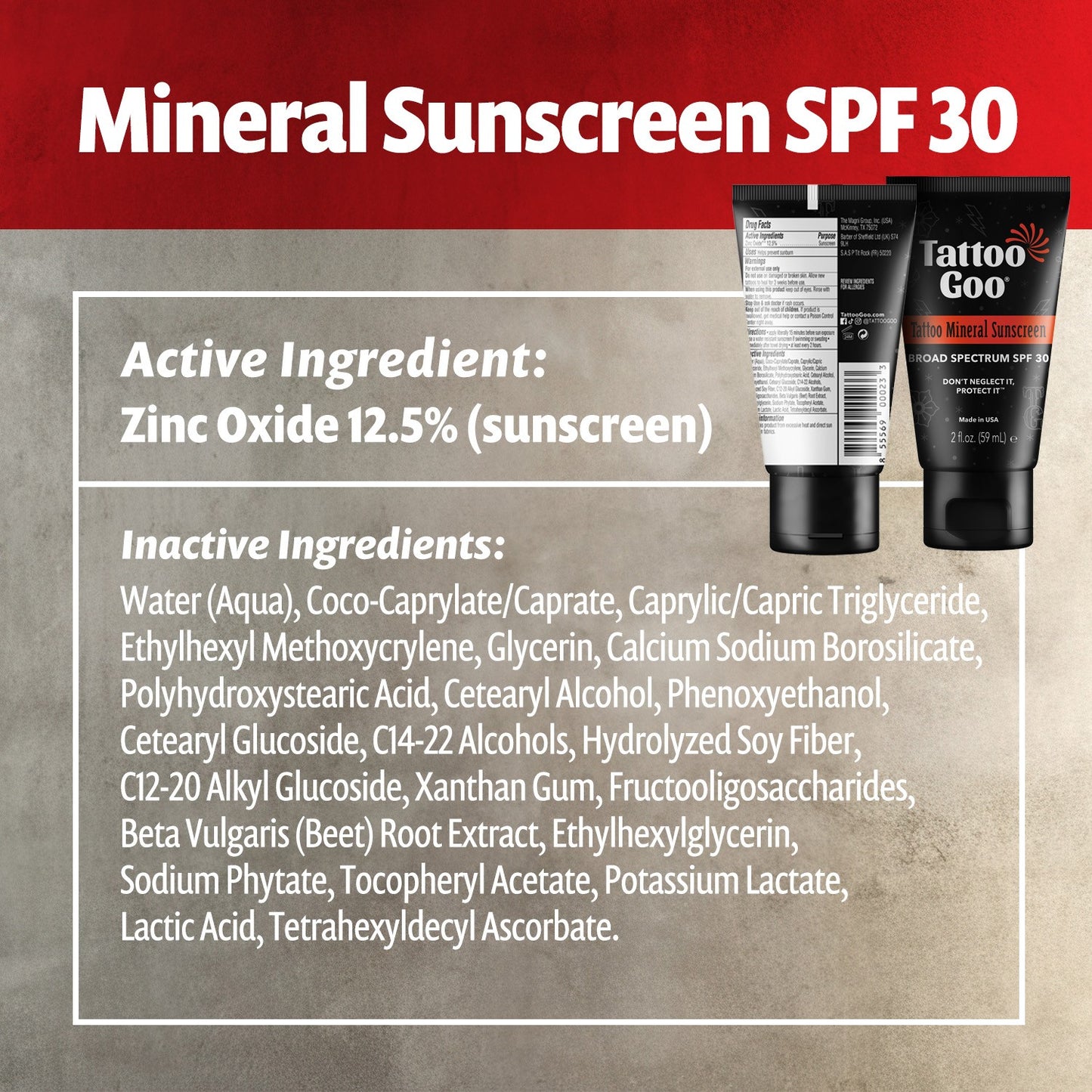 Tattoo Mineral Sunscreen SPF 30
